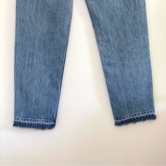 GRLFRND Helena High Waist Straight Leg Rigid Denim Raw Hem Ankle Jean Giulia 27 - Picture 9 of 16